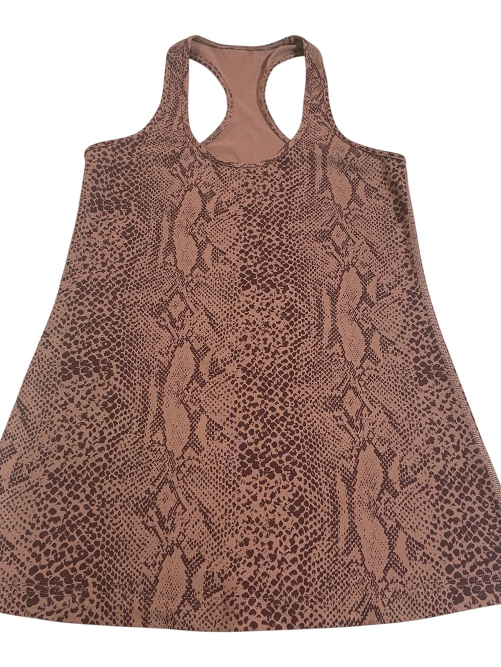 LULULEMON BROWN & BLACK SNAKESKIN RACER BACK TANK SZ MED EUC